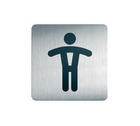 Durable 495423 Pictogramme Carré 150 x 150 mm en Acier Brossé Inoxydable Wc Toilettes Hommes
