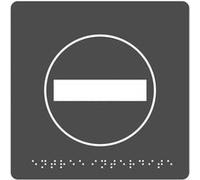 Plaque de signalisation en Braille ""Entrée Interdite"" auto-adhésive L15 x H15 x P0,1 cm noir gris Noir G
