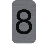 Plaque de signalisation - EXACOMPTA - Chiffres 8 - 25 x 44 mm - Gris - Finition Mat