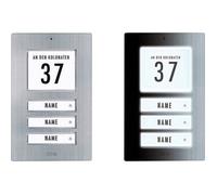 Plaque de sonnette 3 foyers m-e modern-electronics 41067 acier inoxydable 12 V/1 A