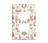 Plaque de sortie duplex avec motif de personnage saisonnier fantaisie Père | Motif sur le thème de l'hiver, illustrations de casse-noisette et bonhomme de neige, accents festifs pour la maison