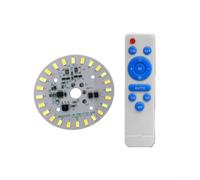 Plaque de source lumineuse solaire LED 12 W avec télécommande bicolore blanc chaud blanc froid rond 68 mm substrat en aluminium pour plafonniers lampes de jardin projecteur compatible avec 3,2 V/3,7 V