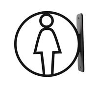 Plaque de toilette creuse en acrylique pour magasin, écolière noire | Panneau transparent pour toilettes - Facile à installer - Pour bureaux, restaurants, hôtels