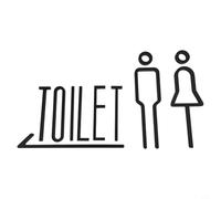 Plaque de toilette en acrylique avec panneau de signalisation WC pour porte de salle de toilette et affichage mural pour aider les invités à localiser rapidement les toilettes (C)