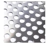 Plaque de tôle perforée en métal, tôle perforée en acier inoxydable 304, diamètre de trou d'écran décoratif, tôle de 8 mm avec attaches et gants(45x100cm)
