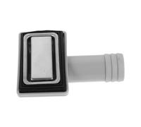 Plaque de trop-plein rectangulaire en acier inoxydable argenté pour lavabo | Interface de tuyau de 2,1 cm, taille 4,1 x 6,3 cm, utilisation dans la salle de bain et la cuisine, finition résistante à