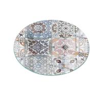 Plaque De Verre Trempé Pour Cheminée Motifs Mosaïques Sur Carreaux Gris 100 cm