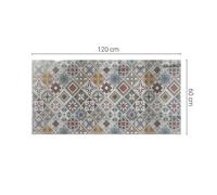 Plaque De Verre Vitre Résistante À La Chaleur Motif Mosaïque Gris Avec Ornements