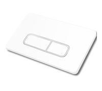 Plaque Déclenchement Mat pour Geberit Sigma,UP300,UP320 Blanc- Bord Argenté | Commande Bouton de Chasse D'eau,Accessoire pour Réservoir de WC,Fonction Double Chasse