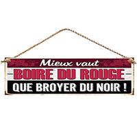 Plaque métallique Boire du rouge 30 cm Rouge G