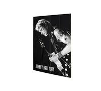 Plaque décorative Lone Wolf en bois Johnny Hallyday NOIR G