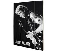 Plaque décorative Lone Wolf en bois Johnny Hallyday NOIR G