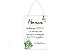 Plaque décorative maman à suspendre en relief Blanc G