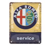 Plaque décorative métallique ALFA ROMEO SERVICE - 20 x 15 cm
