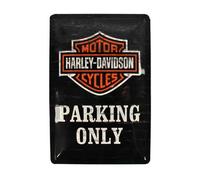 Plaque décorative métallique Harley Davidson Parking Only - 20 x 30 cm