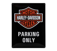 Plaque décorative métallique HARLEY DAVIDSON PARKING ONLY - 30 x 40 cm