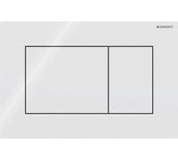 Plaque deGeberit Sigma01, 2 volumes carrée, plastique blanc, 1 pièce.