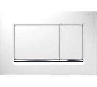 Plaque deGeberit Sigma20 2 volumes blanc-chrome brillant-blanc, 1 pièce.