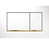 Plaque deGeberit Sigma20 2 volumes blanc-or-blanc, 1 pièce.