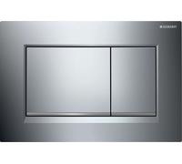 Plaque deGeberit Sigma20 2 volumes chrome brillant-chrome mat-chrome brillant, carrée, 1 pièce.