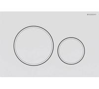 Plaque deGeberit Sigma20 2 volumes en plastique, blanc mat, ronde, 1 pièce.
