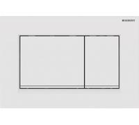 Plaque deGeberit Sigma20 2 volumes en plastique, blanche, carrée, 1 pièce.