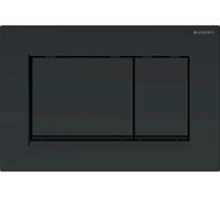 Plaque deGeberit Sigma20 2 volumes en plastique, noir mat, carrée, 1 pièce.