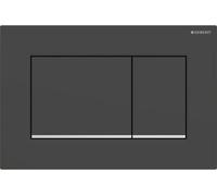 Plaque deGeberit Sigma20 2 volumes KS, laquée noir mat, polie, carrée, 1 pièce.