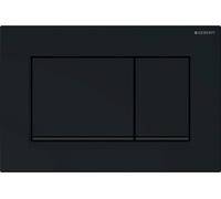 Plaque deGeberit Sigma20 2 volumes noir/noir mat, carrée, 1 pièce.
