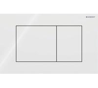 Plaque deGeberit Sigma40, 2 volumes carrée, verre blanc, 1 pièce.
