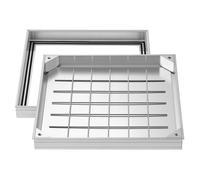 Plaque d'Égout avec Cadre 50x50 cm-VEVOR-Couvercle de Regard Encastré Invisible pour Inspection de Drainage Bouche