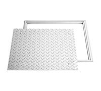 Plaque d'Égout avec Cadre - DUOKU - ZD002-SZ - 500x500 mm - Acier au carbone - Surface antidérapante