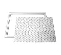 Plaque d'égout avec cadre - VEVOR - ZD001-SZ - Couvercle 600x600 mm - Cadre 645x645x33 mm - Acier au carbone