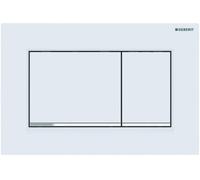Plaque depour mécanisme de chasse d'eau Sigma 30, finition blanc mat/chromé, compatible avec UP720 et autres modèles.