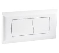 Plaque depour WC à double chasse d'eau, dimensions 340 x 185 mm, blanche, compatible avec le système Geberit Twinline