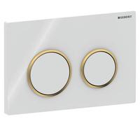 Plaque depour WC Omega20, mécanisme de chasse d'eau double, en plastique, de couleur blanche