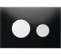 Plaque deWC TECEloop pour technologie 2-débits, couleur graphite brillant, finition brillante