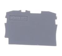 Plaque d'extrémité/intermédiaire grise - Plaque d'extrémité / de séparation pour bornier 2002-1291 | WAGO | 2002-1291 | Flasque et séparateurs bloc de jonction
