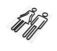 Plaque D'identification des Toilettes Femmes Hommes en Abs Noir, Lot de 1 | Signalisation Simple et Chic, Repérage Facile, Format pour Porte de Salle de Bain