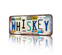 Plaque d'immatriculation vintage - Décoration murale à whisky pour maison, bureau, garage, bar, restaurant, salon, jardin, cour - 30,5 x 15,2 cm (25192)
