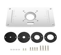 Plaque D'insertion en Aluminium de Table de Toupie, Plaque et anneau d'insertion de table de routeur de bricolage, Kit de Plaque de Base D'Insertion de Scie, Router Table Plate 235 mm x 120 mm x 8 mm