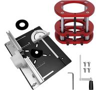 Plaque d'insertion en aluminium pour table de fraisage - Compatible avec les fraiseuses électriques - Multifonctionnelle - Pour établi - Avec guide d'angle - Pour le travail du bois