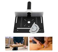 Plaque d'insertion pour table de fraisage en aluminium - Plaque pour table de routage - Avec guide d'angle à 180° - Échelles de précision - Pour travaux sur bois et bricolage - Noir