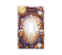 Plaque d'interrupteur à bascule avec citation de gnome Happy Halloween