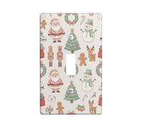 Plaque d'interrupteur à bascule motif personnage saisonnier fantaisie Père | Motif sur le thème de l'hiver, illustrations de casse-noisette et bonhomme de neige, accents festifs pour la maison