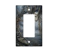 Plaque d'interrupteur à bascule simple en forme de bateau - Filet rustique naturel - Sans plastique gris - Taille standard - Décoration pour la maison, le salon, la chambre à coucher, la salle de bain
