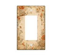 Plaque d'interrupteur à bascule simple en forme d'escargot vintage rustique en plastique beige de taille standard pour chambre à coucher, salle de bain, cuisine, entrée