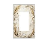 Plaque d'interrupteur à bascule simple en plastique beige naturel minimaliste pour chambre à coucher, salle de bain, cuisine, entrée