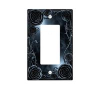 Plaque d'interrupteur à bascule simple en plastique noir pour décoration de chambre à coucher, salle de bain, cuisine, entrée