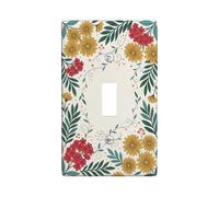 Plaque d'interrupteur à bascule vintage Botanical Floral Art | botanique vintage, fleurs jaunes, feuilles vertes, illustration florale, décoration naturelle